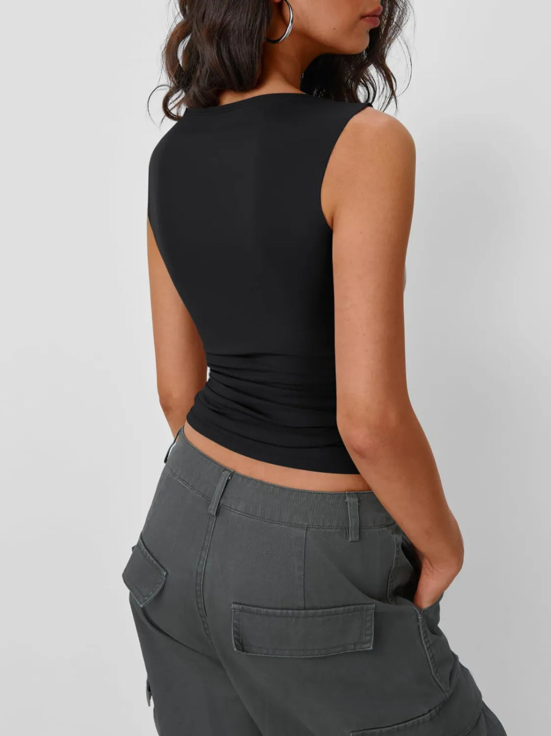 Solid Round Neck Tank - cas7m