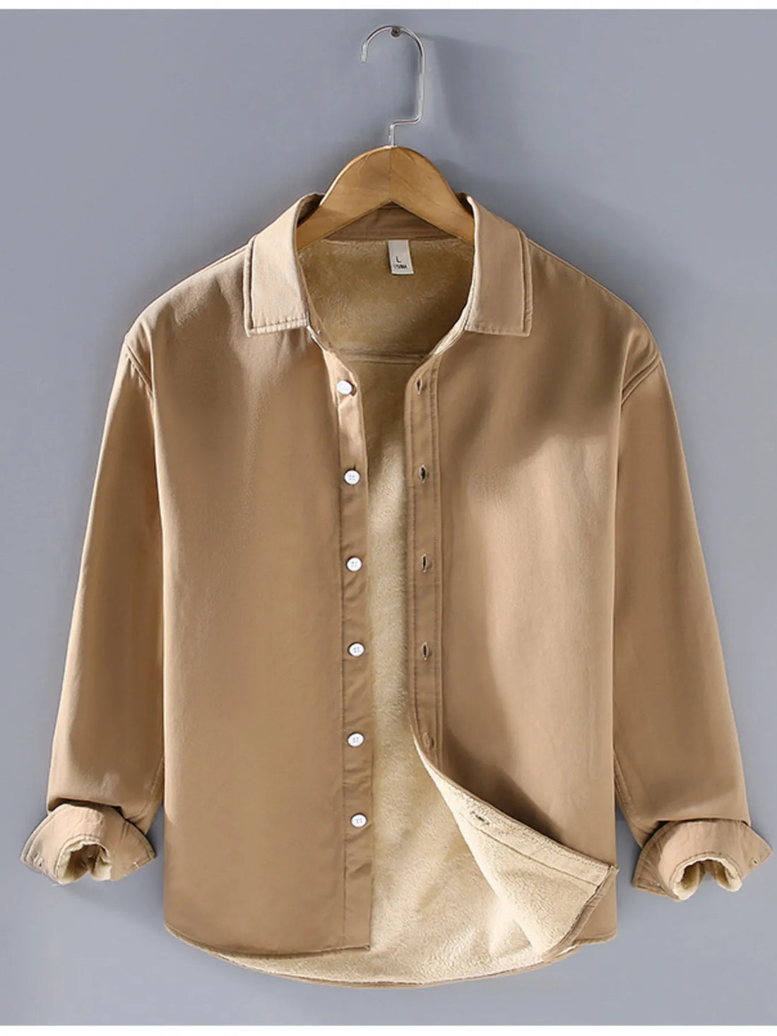 Men's Plus Size Button Up Long Sleeve Shirt - cas7m