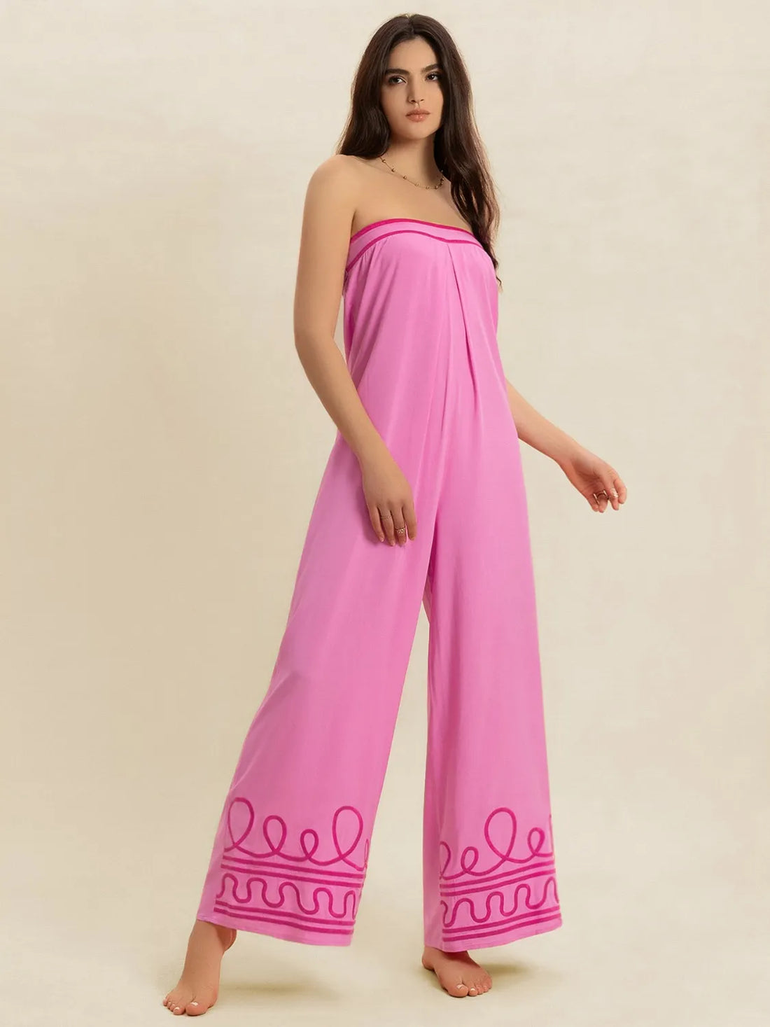 Wide Leg Tube Jumpsuit - cas7m