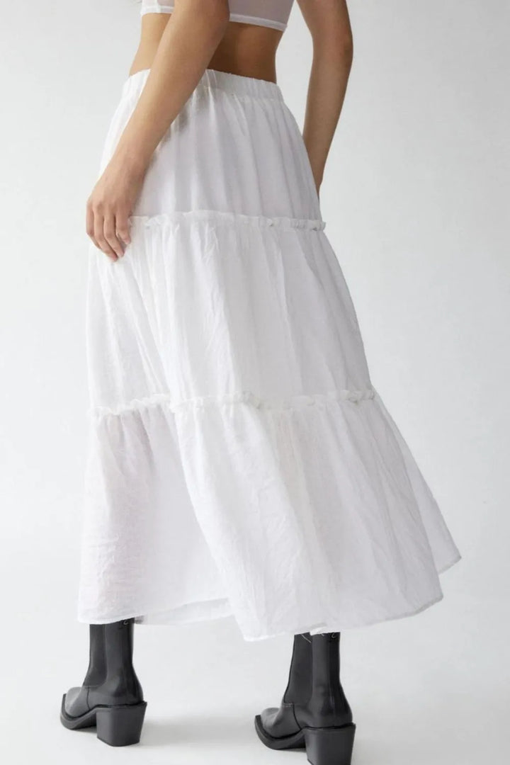 Frill Elastic Waist Skirt - cas7m
