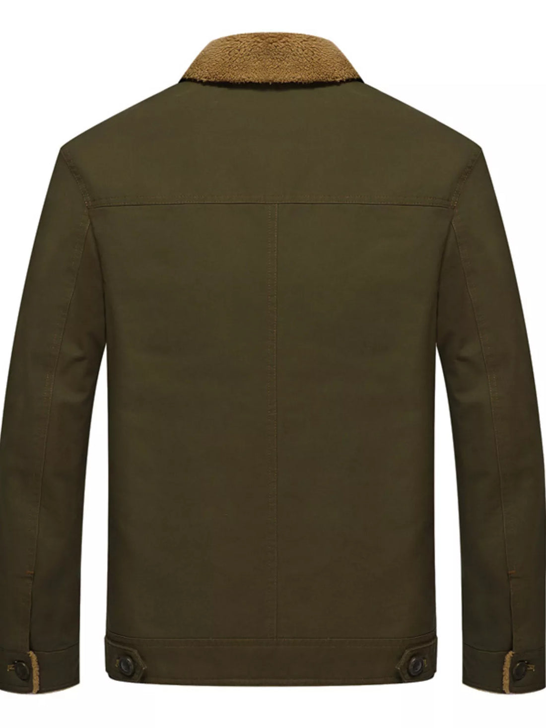 Men's Plus Size Button Up Fleece Lined Jacket - cas7m