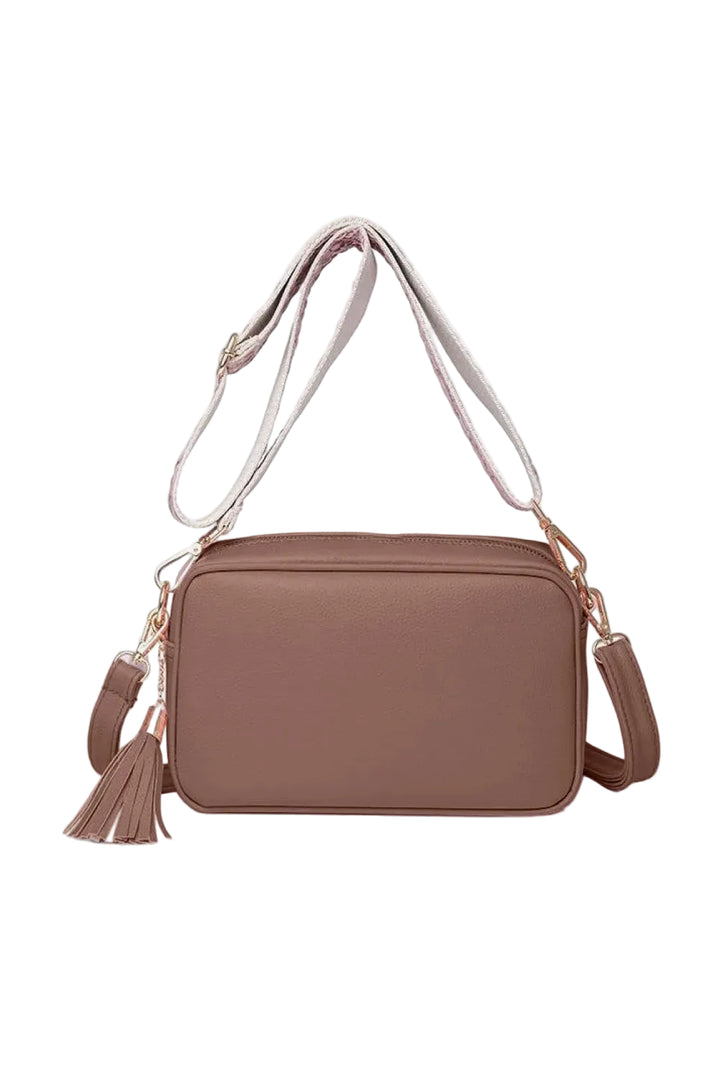 PU Leather Tassel Crossbody Bag - cas7m