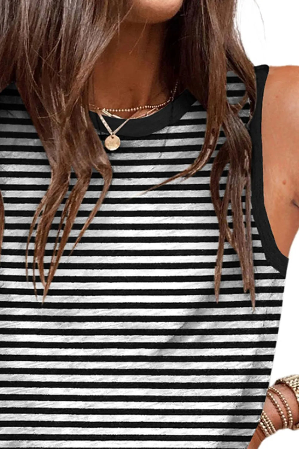 Printed Round Neck Tank - cas7m