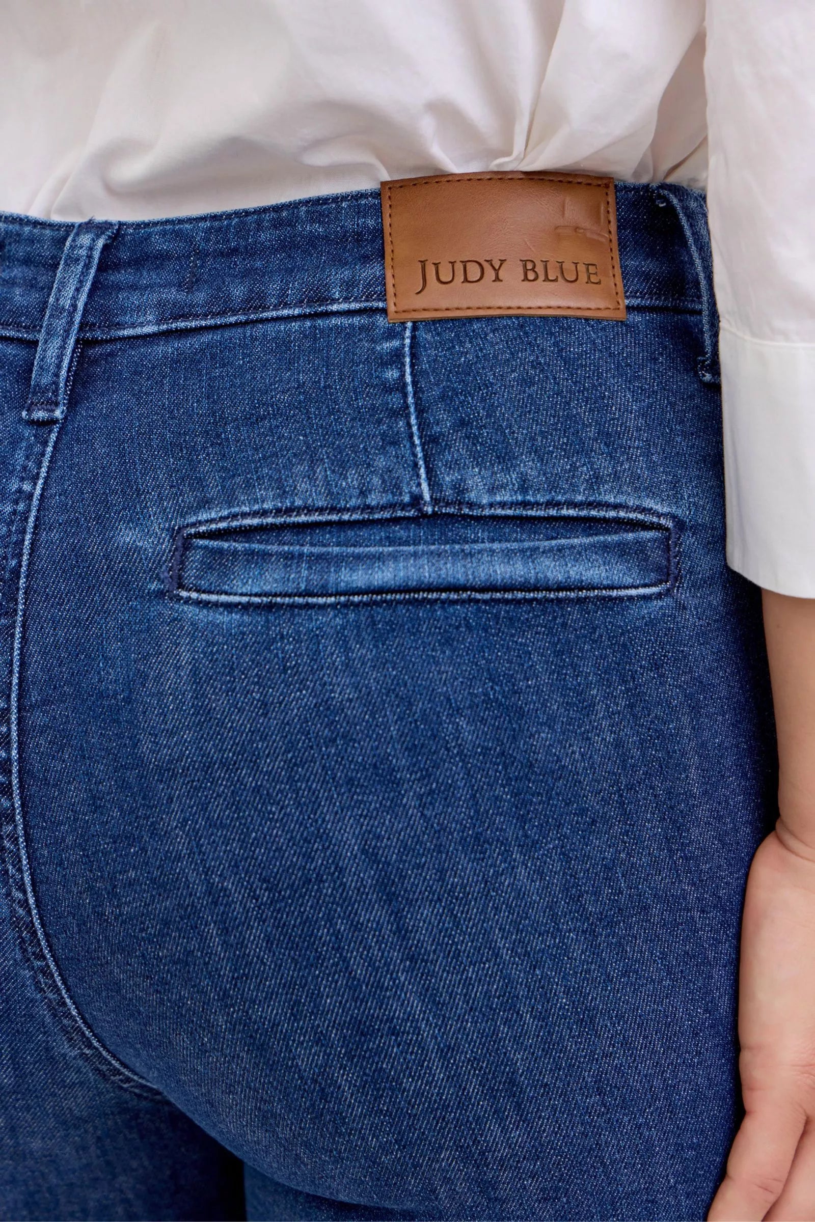 Judy Blue High Waist Flare Jeans with Front Patch Pockets - cas7m