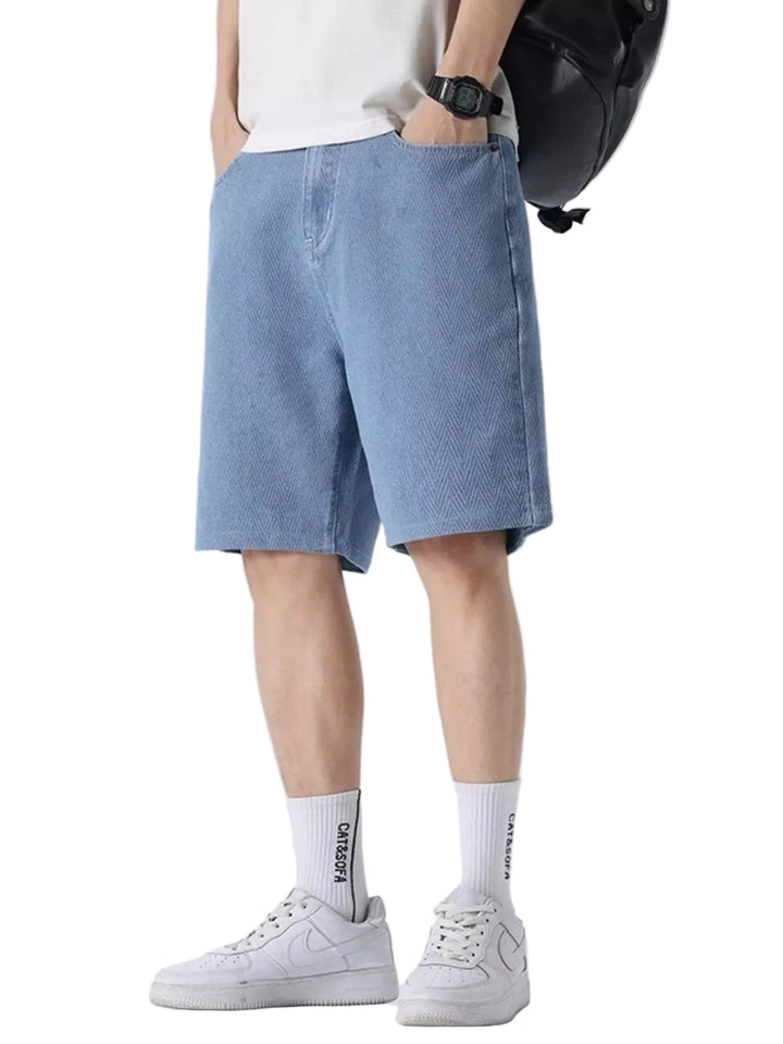 Men's Loose Fit Denim Shorts - cas7m