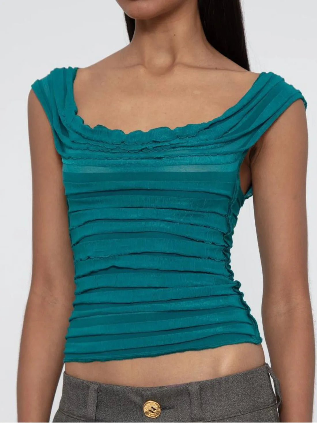 Ruched Solid Tank - cas7m