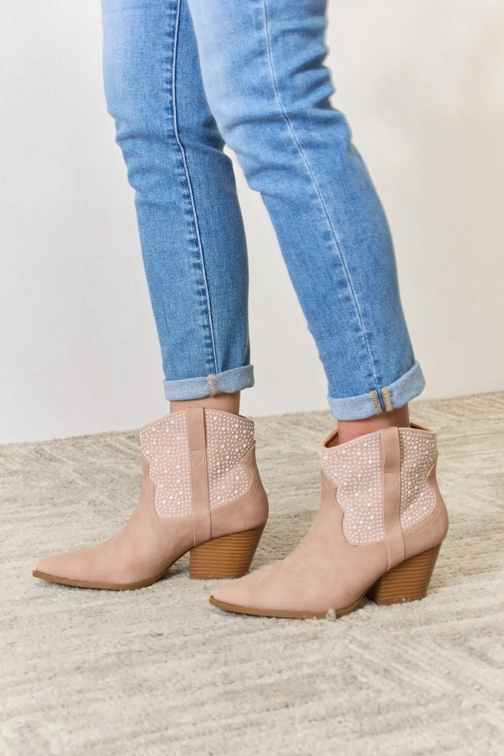 East Lion Corp Rhinestone Ankle Cowgirl Booties - cas7m