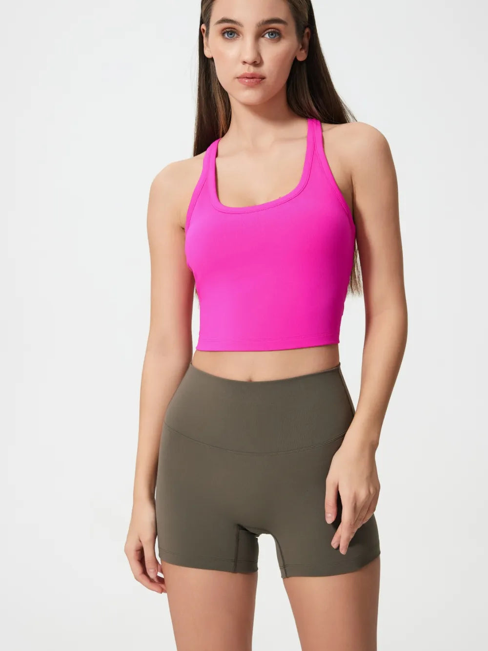 Millennia Scoop Neck Active Tank with Detachable Chest Pads - cas7m