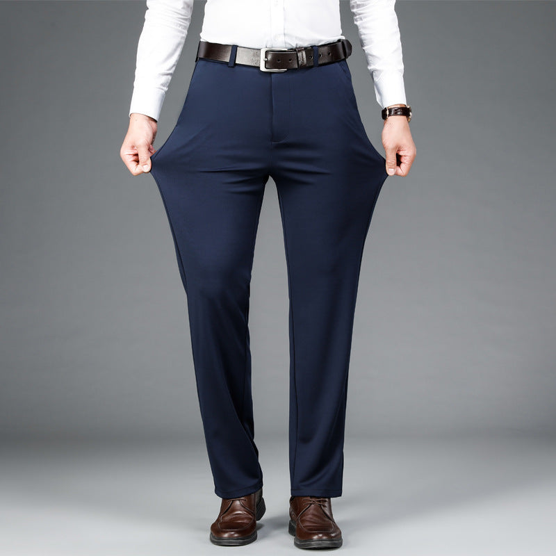 Mens Stretch Business Straight-Cut Casual Pants - cas7m