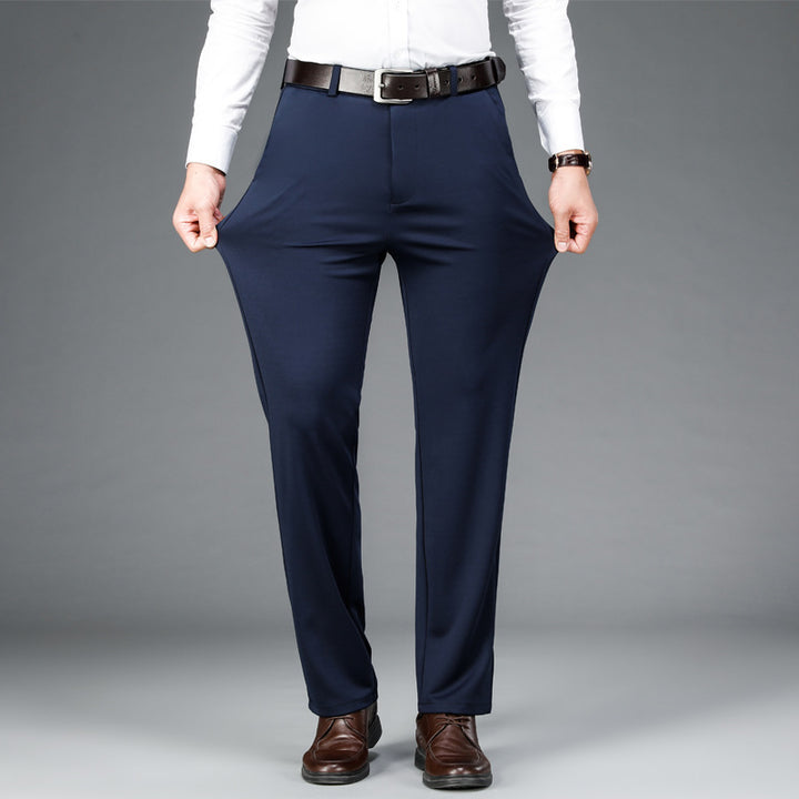 Mens Stretch Business Straight-Cut Casual Pants - cas7m