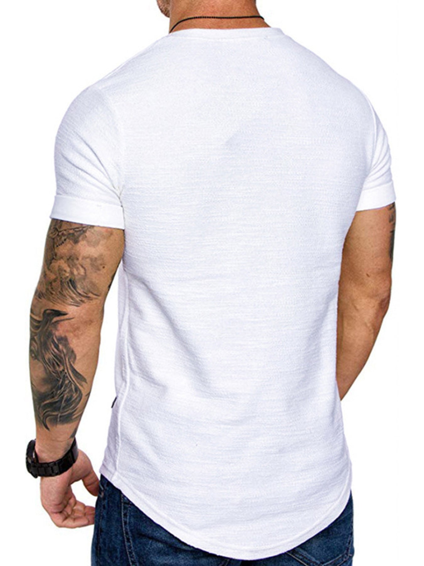 Men's Round Neck Slim Fit Casual T-Shirt - cas7m