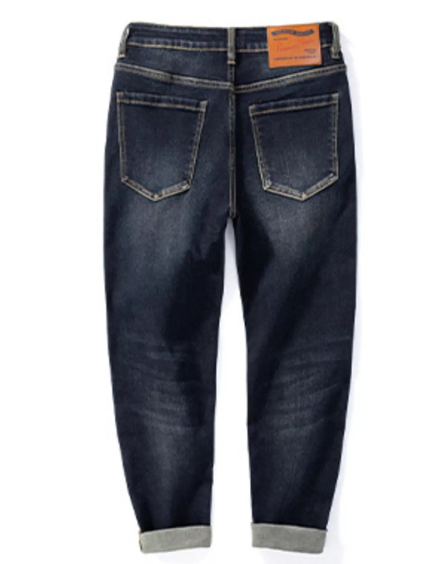 Men's Straight Leg Washed Jeans - cas7m