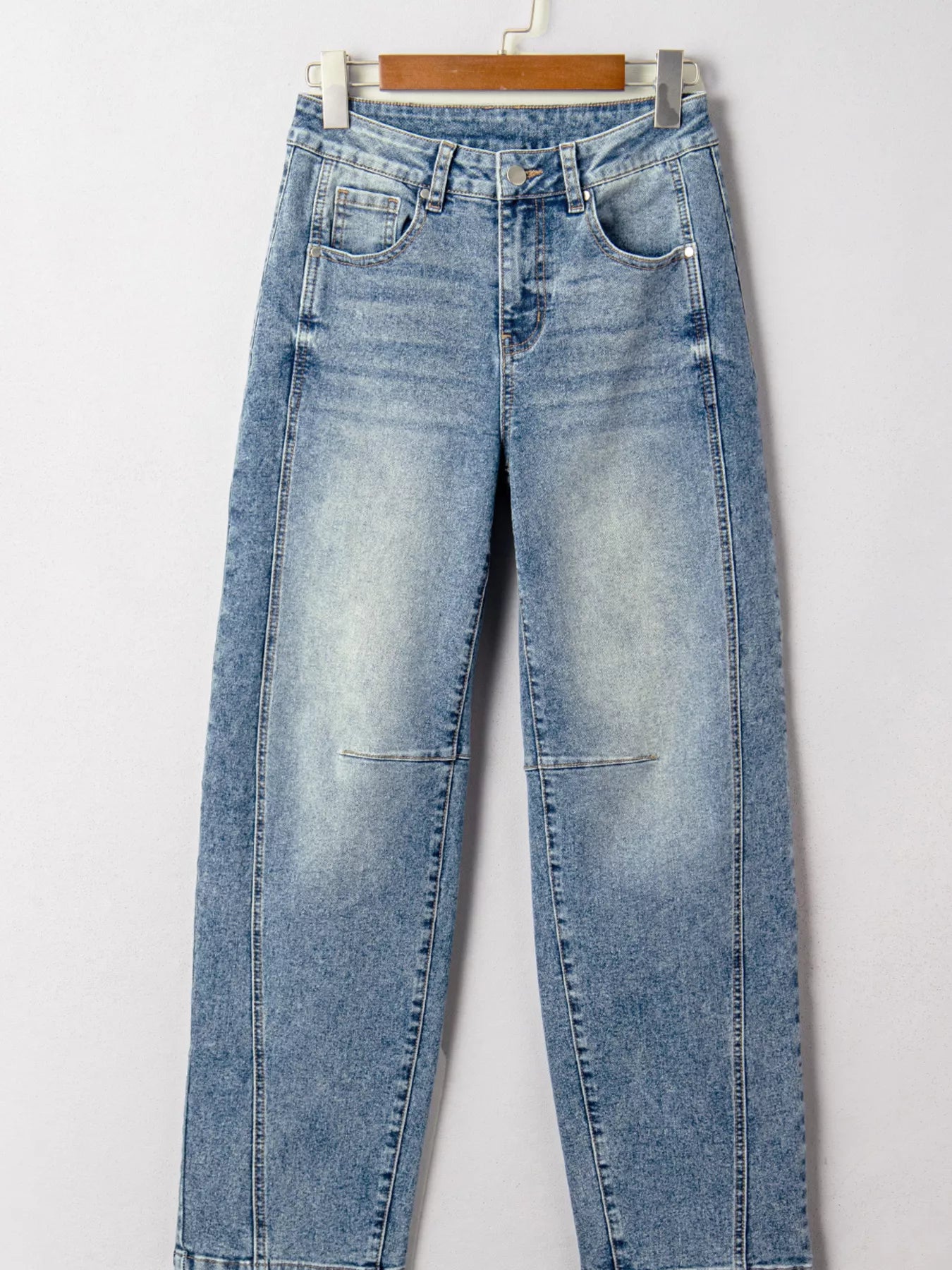 Vintage Washed Seam Detail Shift Jeans - cas7m