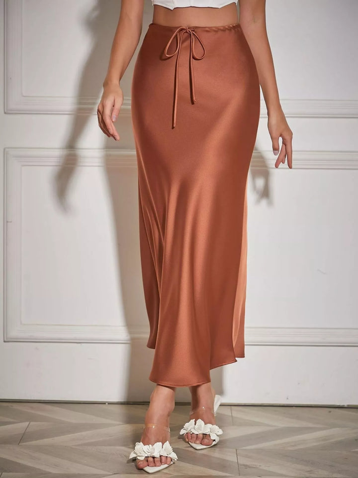 Satin Midi Skirt - cas7m