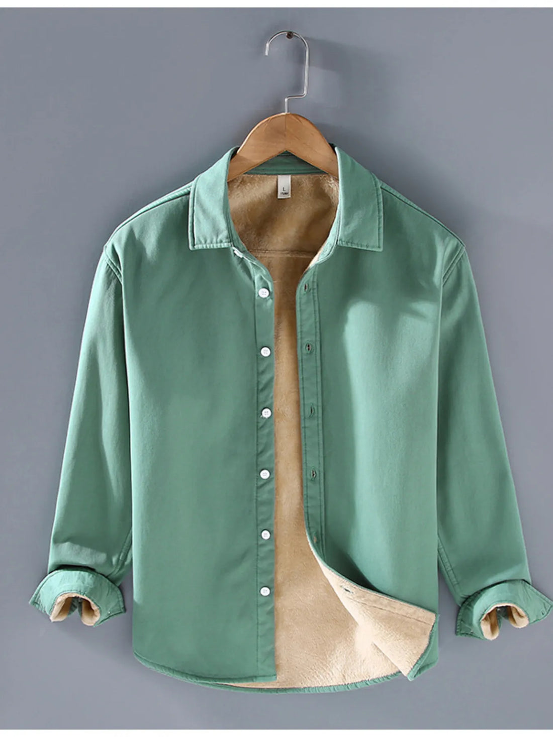 Men's Plus Size Button Up Long Sleeve Shirt - cas7m