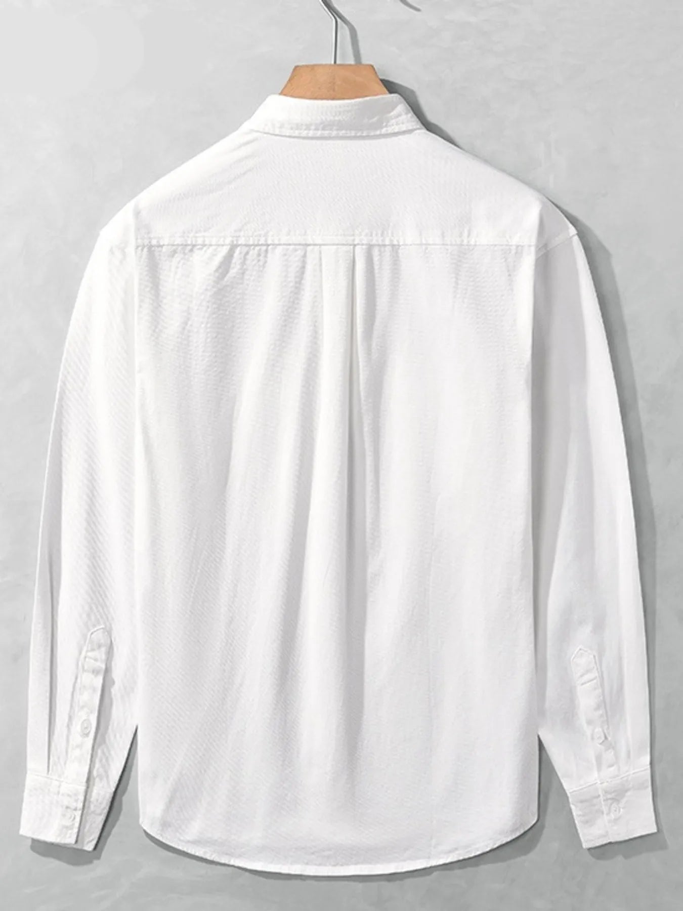 Men's Plus Size Button Up Long Sleeve Shirt - cas7m