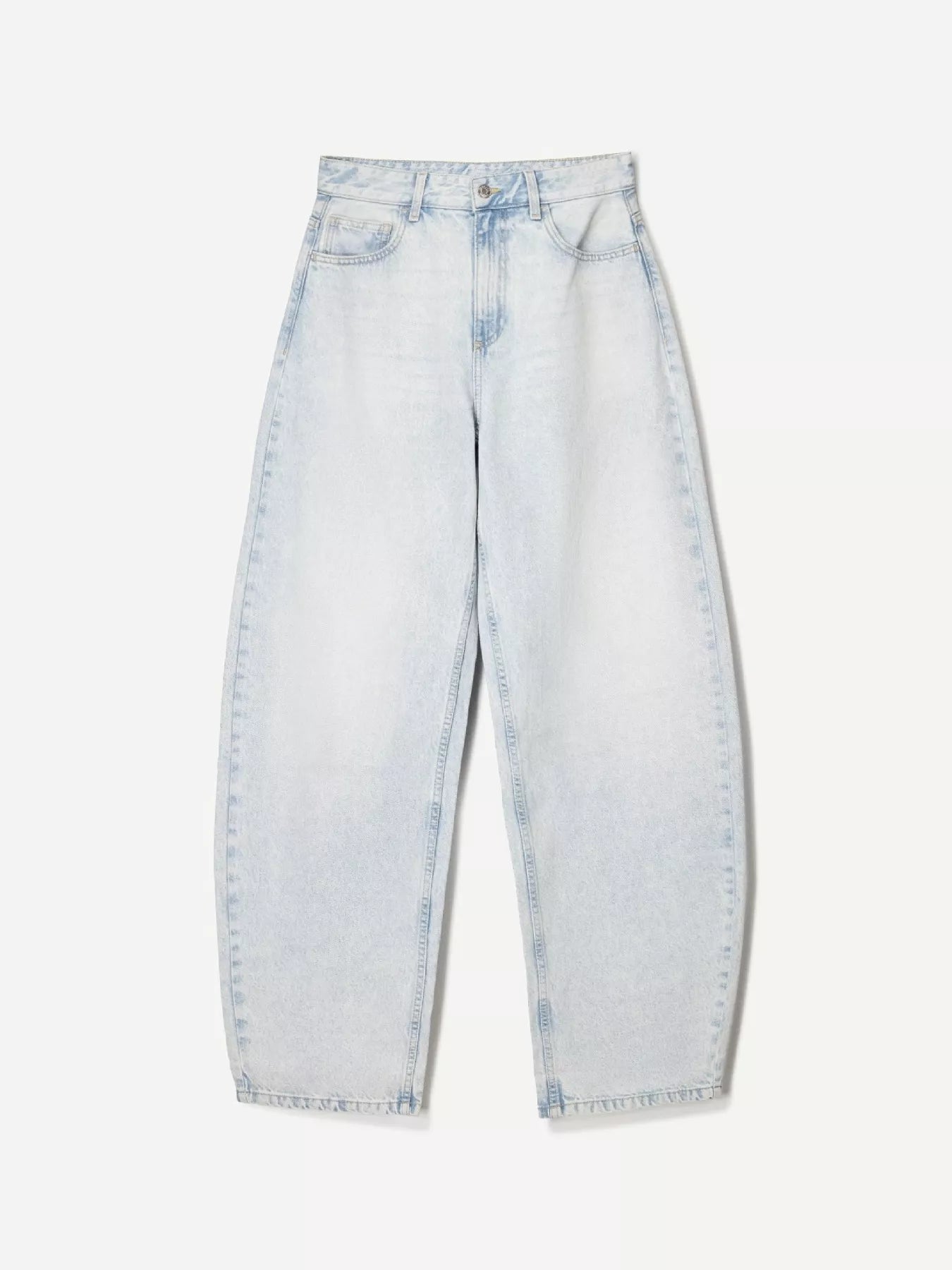 Wide Leg Washed Jeans - cas7m