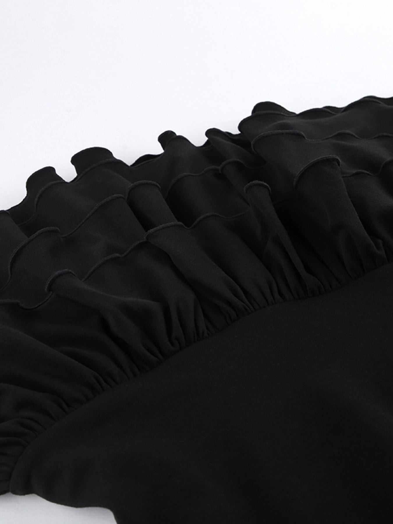 Ruffled Hem Round Neck Tank - cas7m