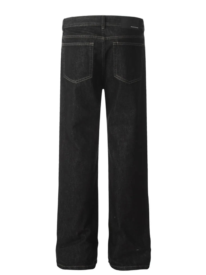Men's Straight Leg Jeans with Pockets - cas7m