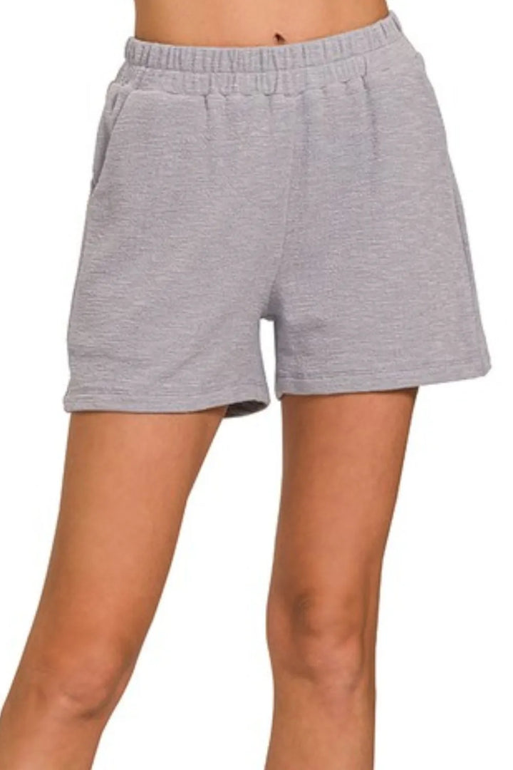 Zenana Cotton Slub Shorts - cas7m