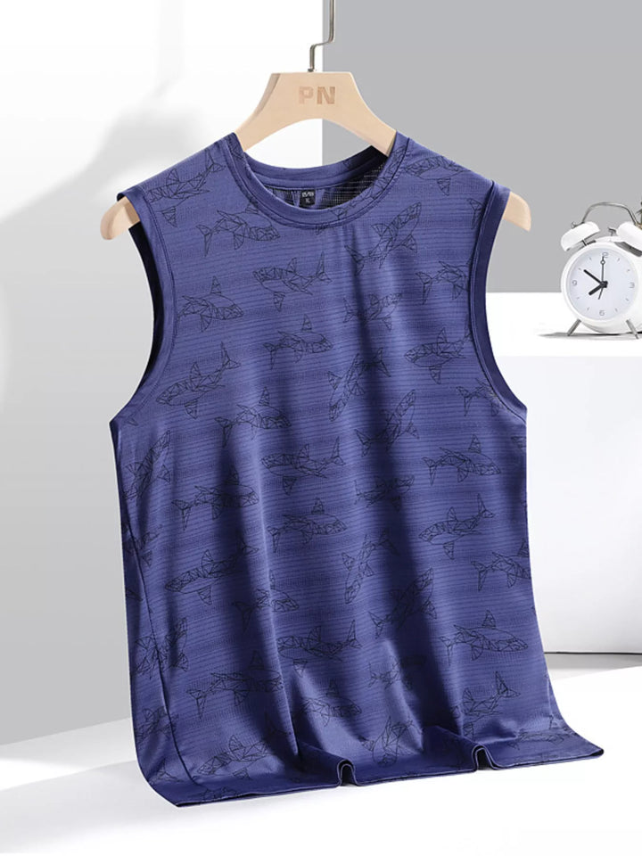 Men's Plus Size Round Neck Tank - cas7m