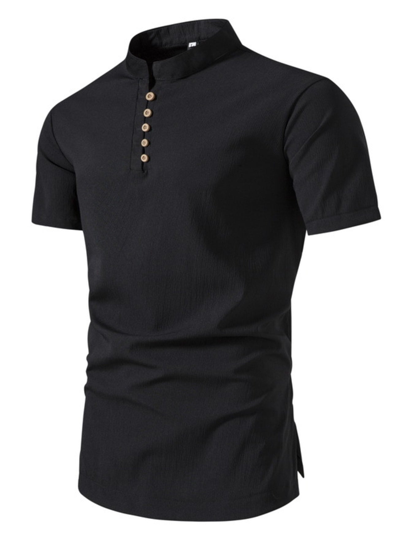 Men's Plus Size Button Detail Short Sleeve Shirt - cas7m