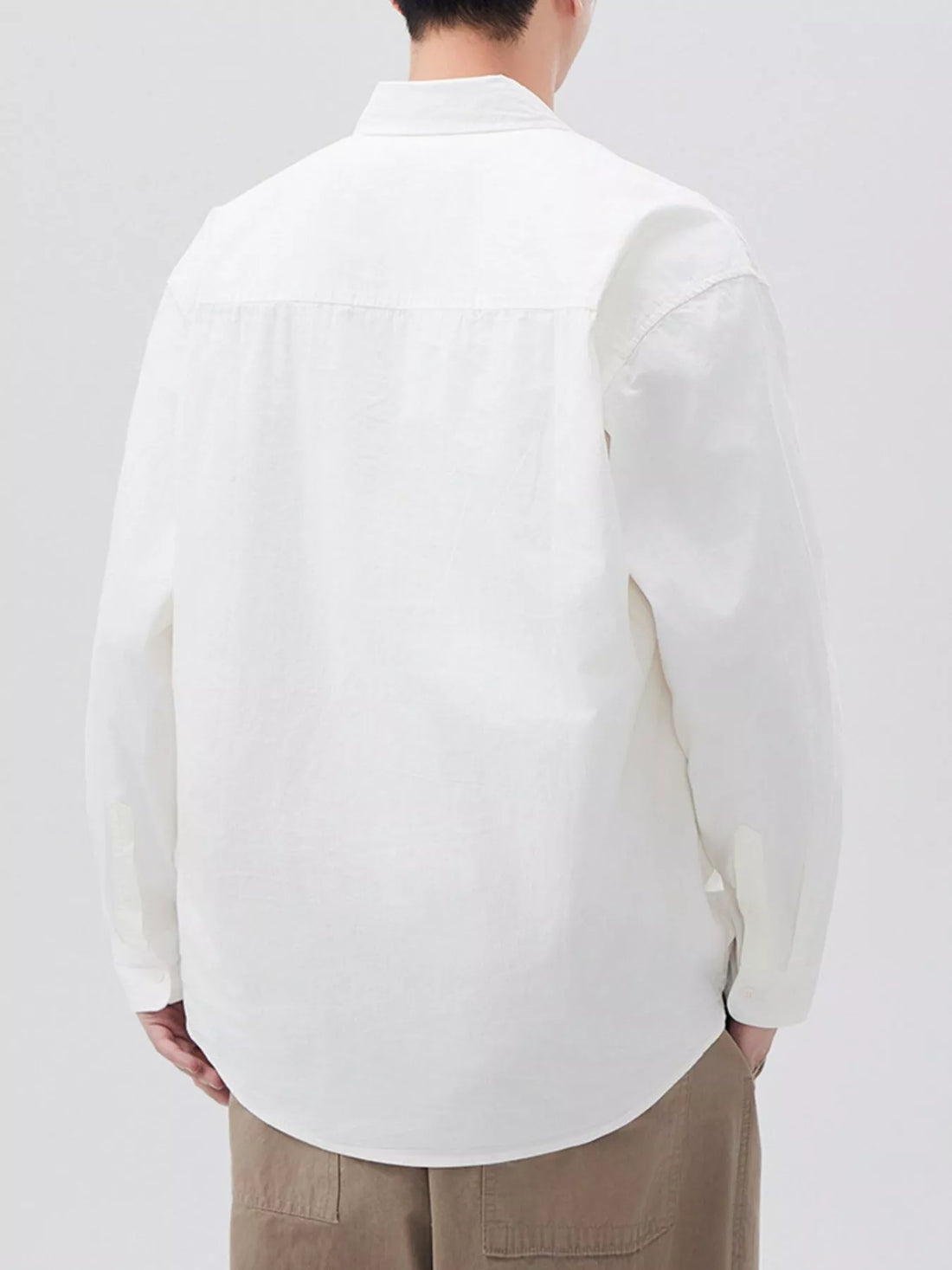 Men's Plus Size Button Up Long Sleeve Shirt - cas7m