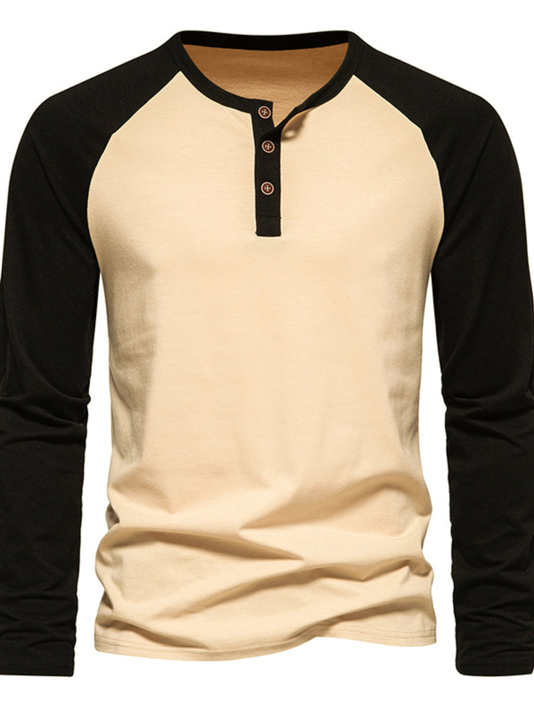 Men's Casual Henley Long Sleeve T-Shirt - cas7m