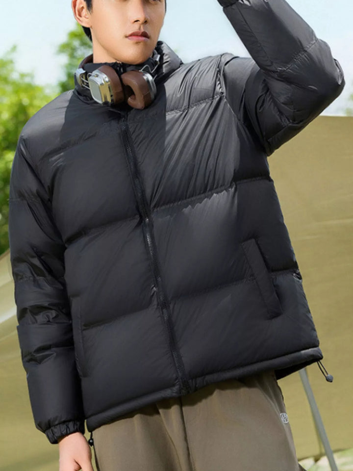 Men's Full Size Lightweight Packable Zip Up Puffer Jacket Plus Size - cas7m