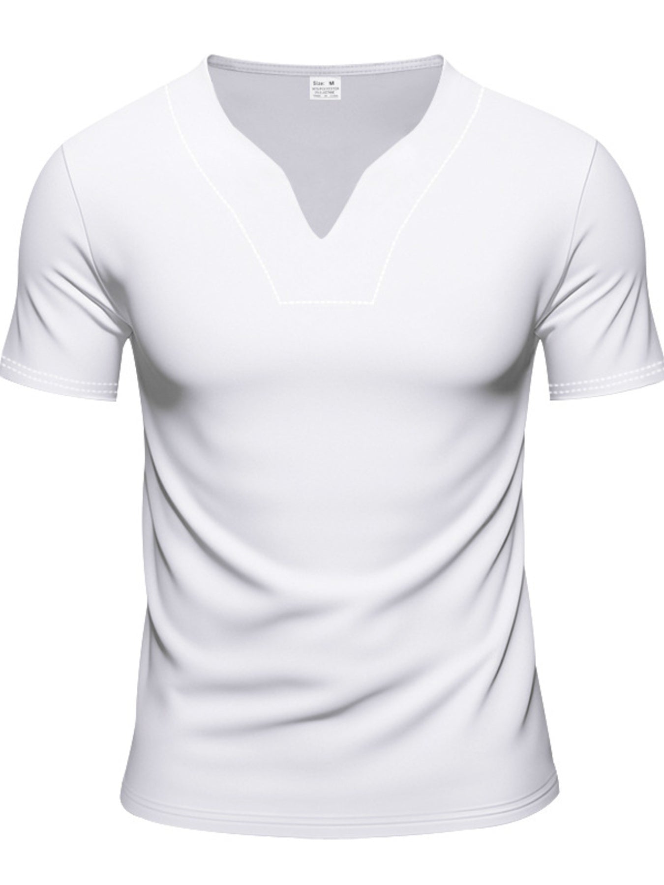 Men's Full Size V-Neck Short Sleeve T-Shirt and Shorts Set Plus Size - cas7m