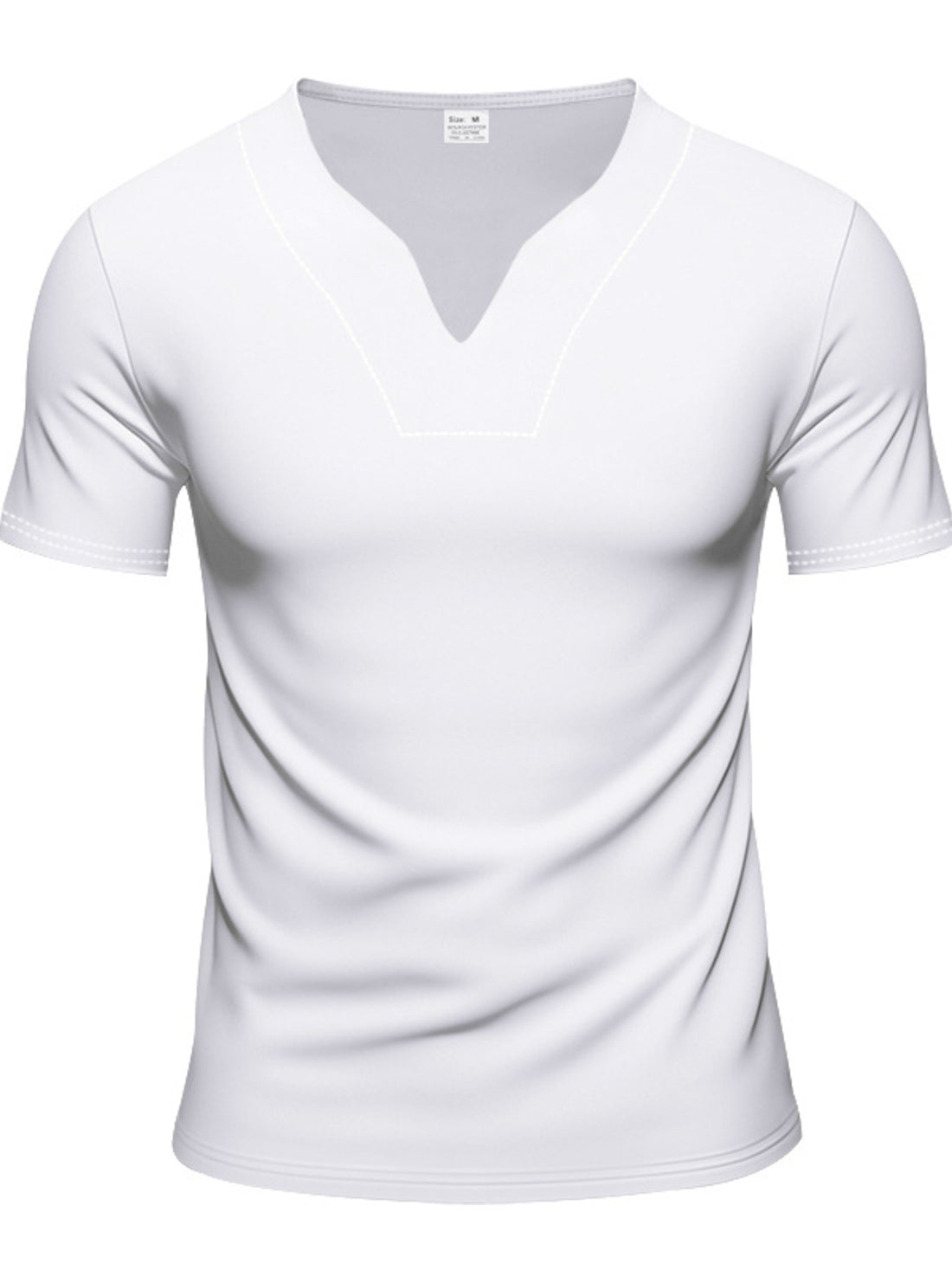 Men's Full Size V-Neck Short Sleeve T-Shirt and Shorts Set Plus Size - cas7m