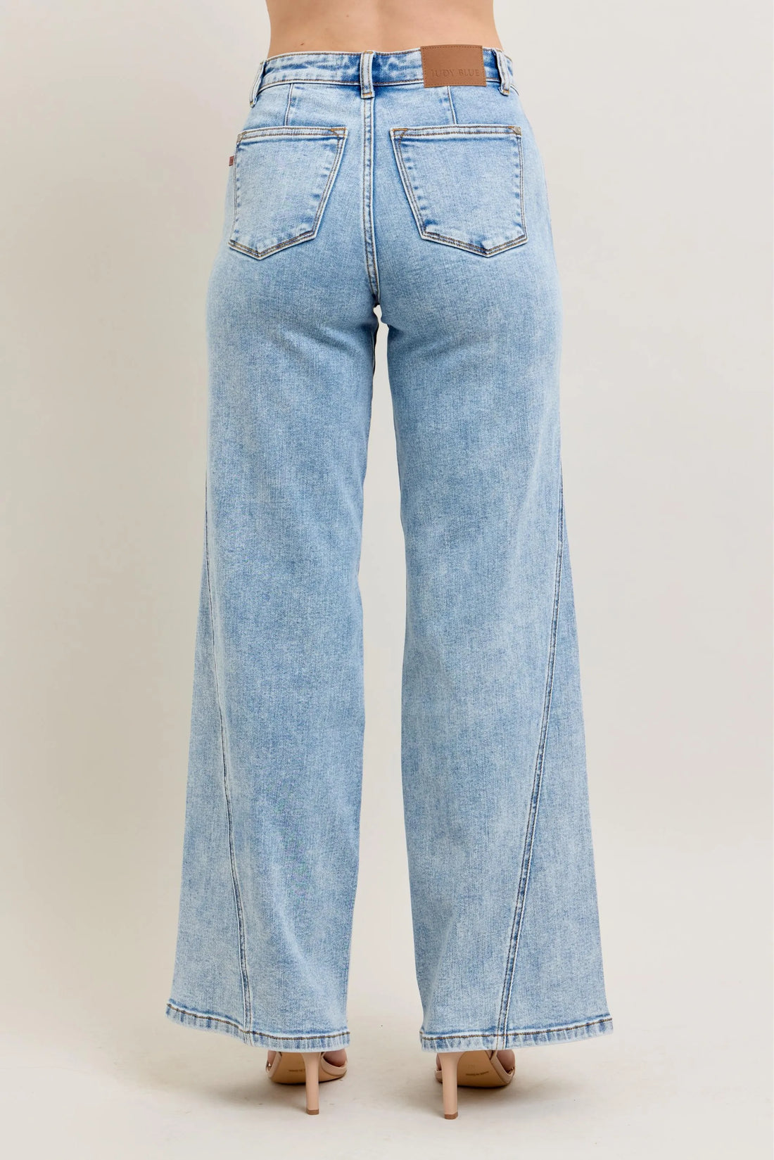 Judy Blue Full Size High Waist Wide Leg Jeans with Skewed Inseam Plus Size - cas7m