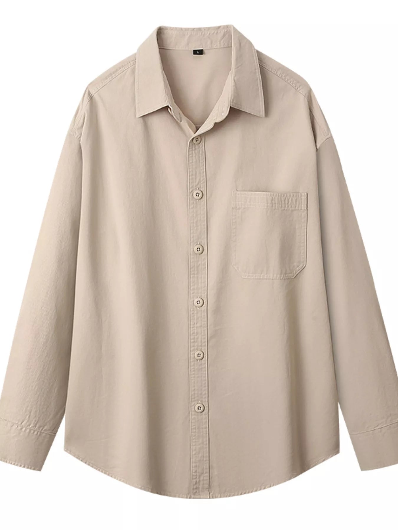 Men's Plus Size Button Up Long Sleeve Shirt - cas7m