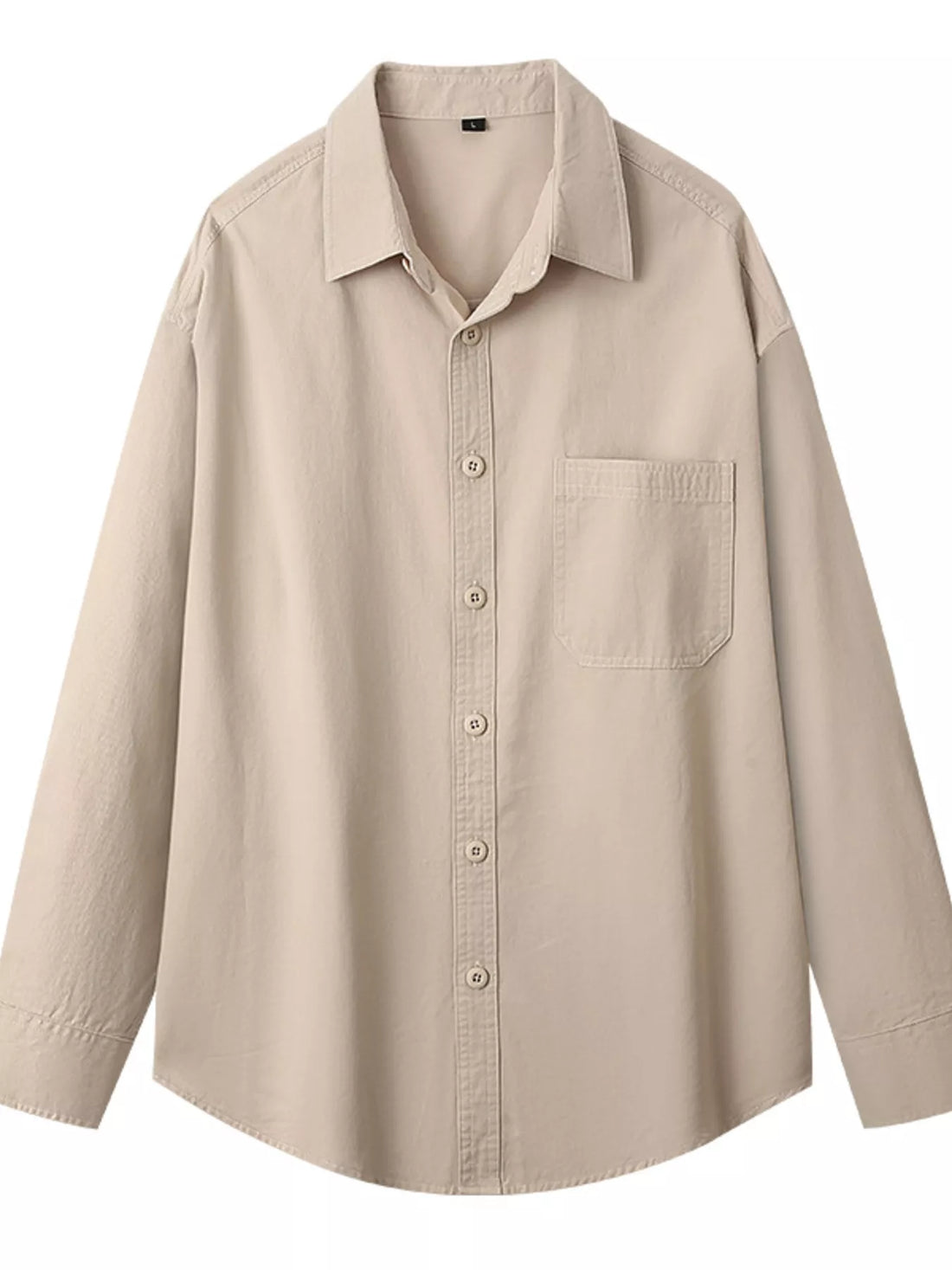 Men's Plus Size Button Up Long Sleeve Shirt - cas7m