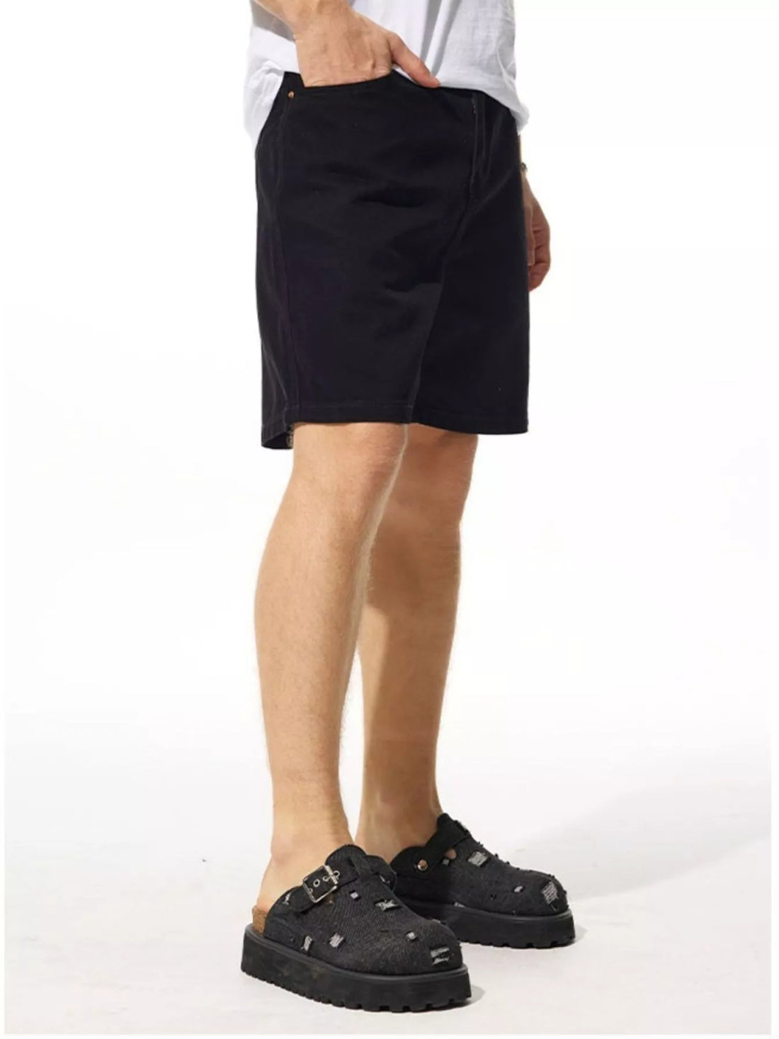 Men's Loose Fit Denim Shorts - cas7m