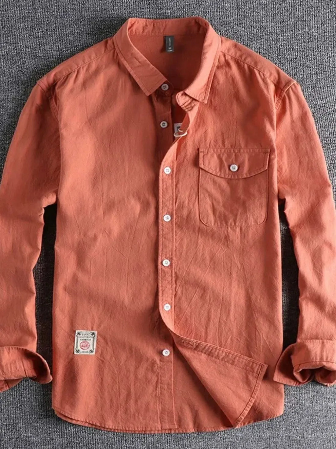 Men's Plus Size Button Down Long Sleeve Shirt - cas7m