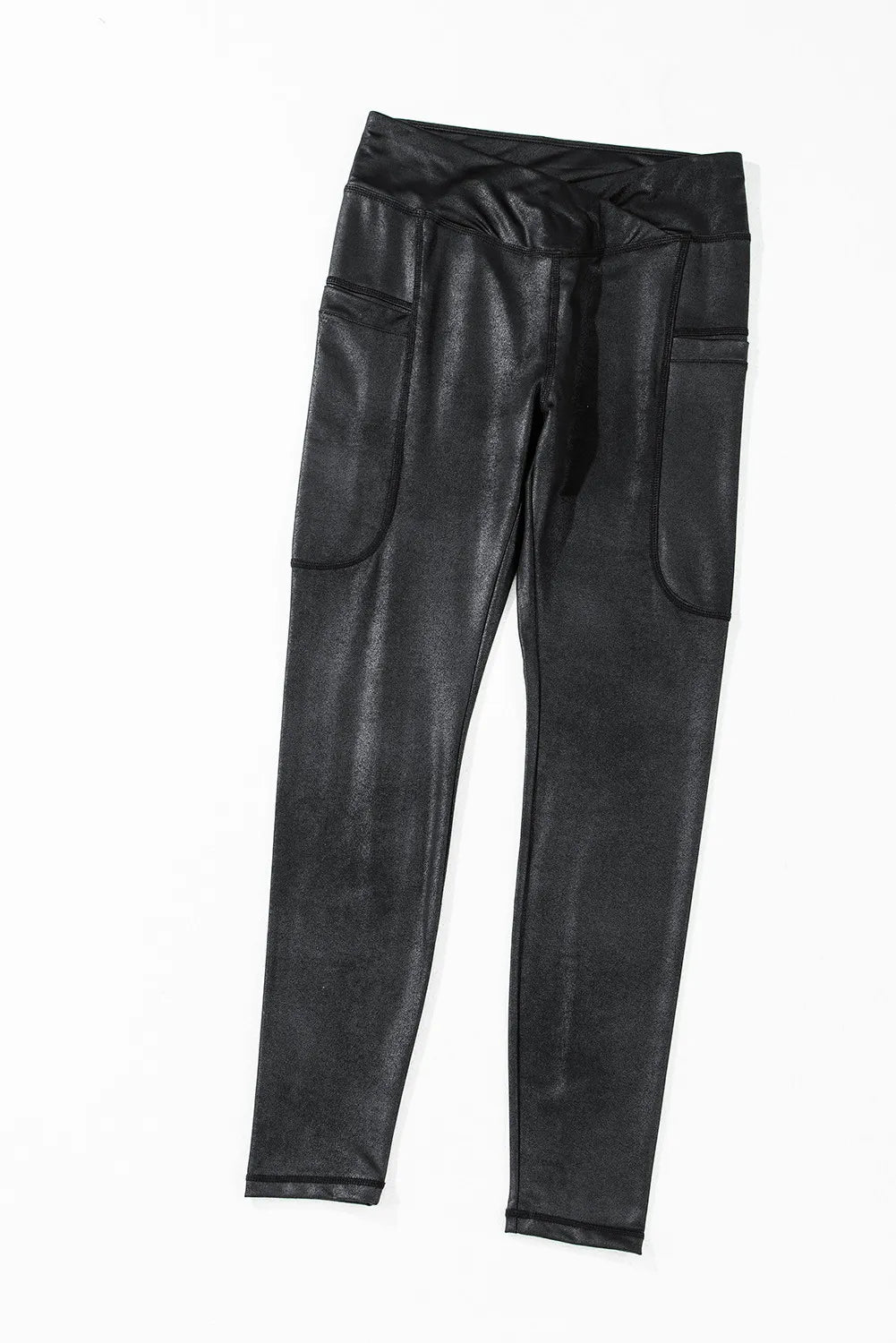 Pocketed V-Cut Waist Leggings - cas7m