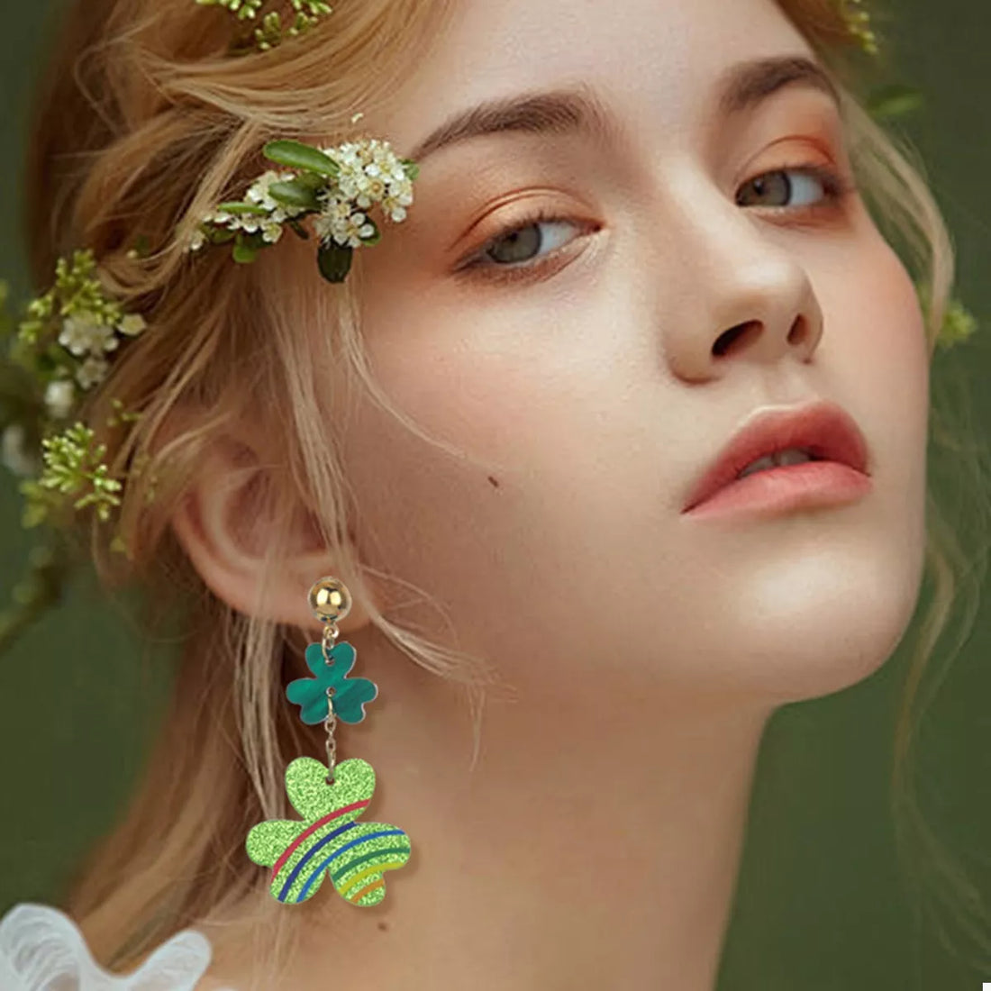 Lucky Clover Dangle Earrings - cas7m