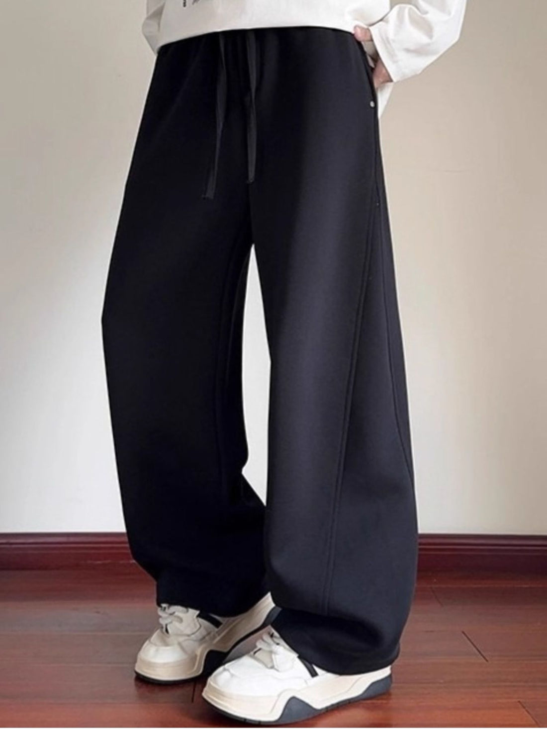 Men's Plus Size Drawstring Wide Leg Pants - cas7m