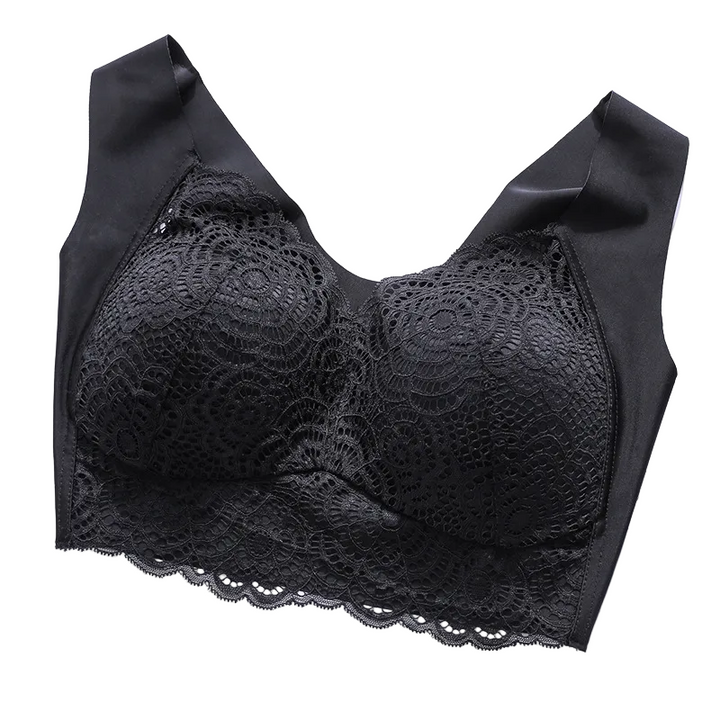 Sports Seamless Vest Bra for Women, Plus Size, Wire-free, Lace, Full Cup - cas7m