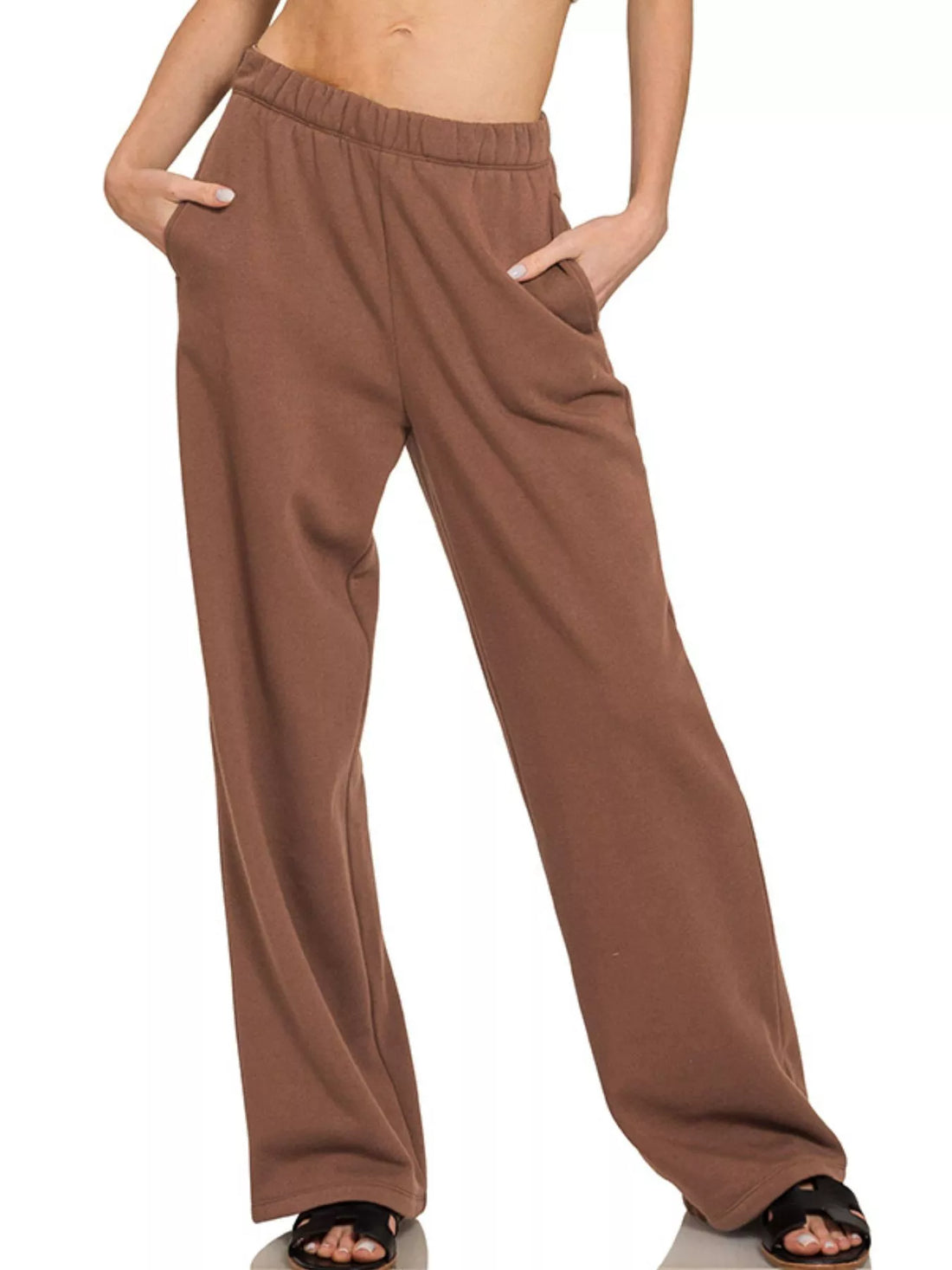 Zenana Fleece Sweatpant with Pockets - cas7m