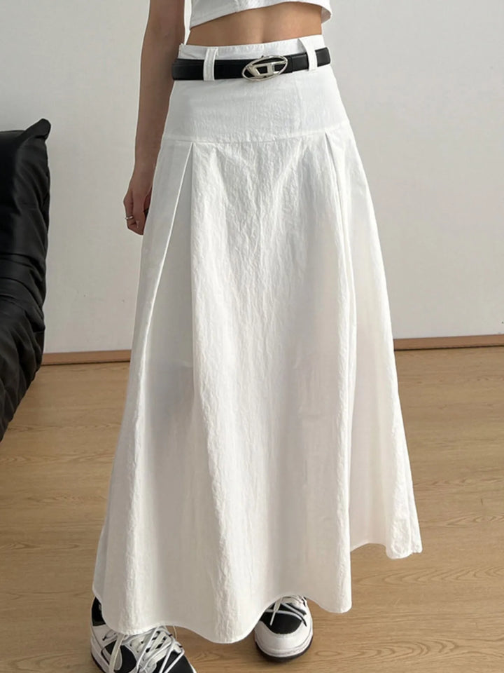 High Waist A-Line Maxi Skirt - cas7m