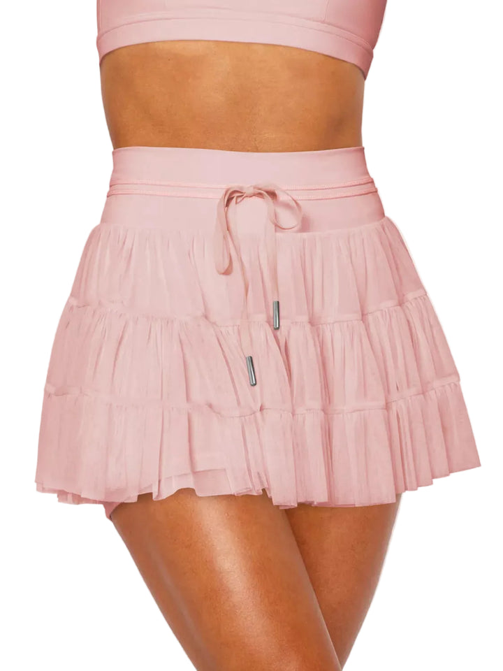 Tiered Skort with Drawstring - cas7m