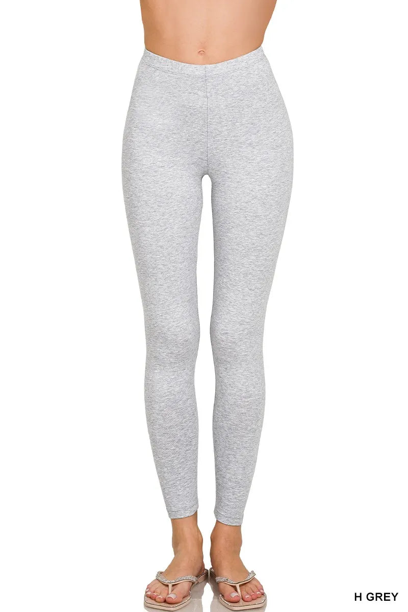 Zenana Premium Cotton Full Length Leggings - cas7m