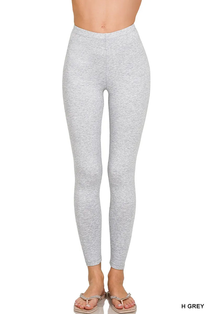 Zenana Premium Cotton Full Length Leggings - cas7m