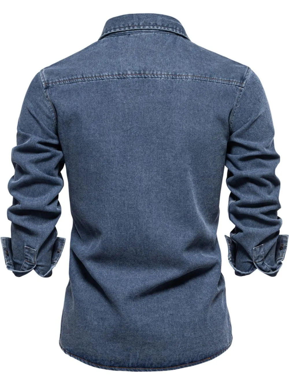 Men's Snap Down Long Sleeve Denim Shirt - cas7m