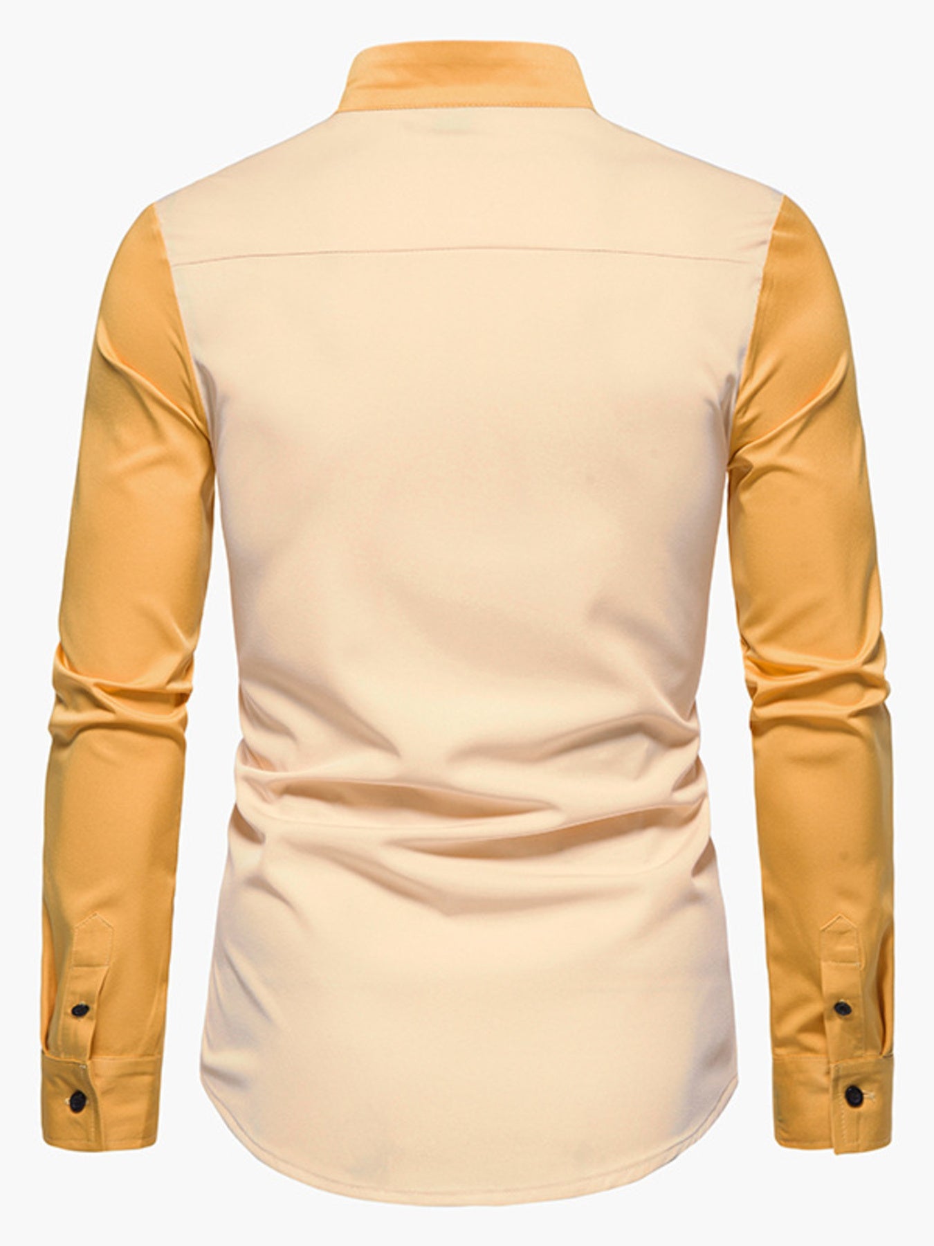 Men's Asymmetrical Button-Down Long Sleeve Shirt - cas7m