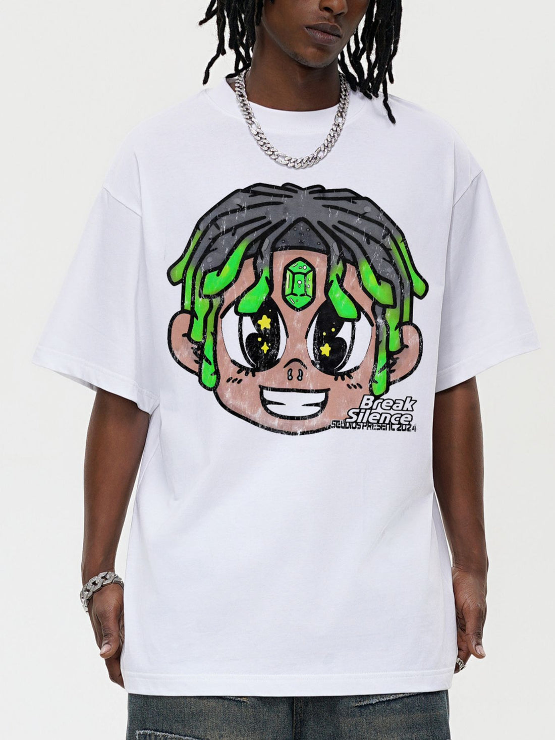 Men's Cartoon Graphic Oversized T-Shirt - cas7m