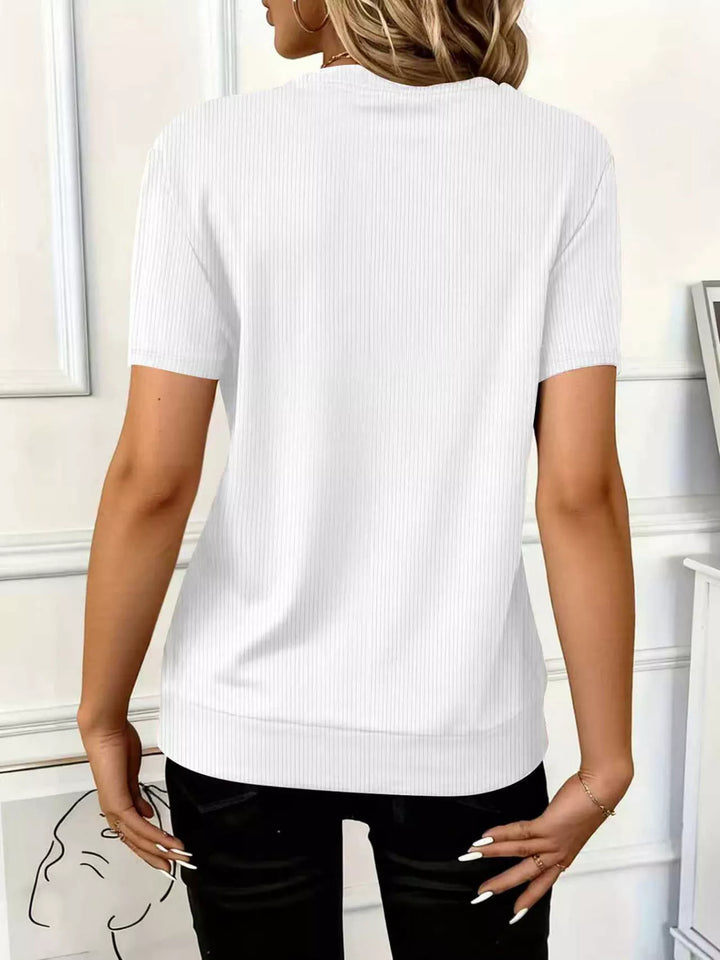 Half Zip Short Sleeve Top - cas7m