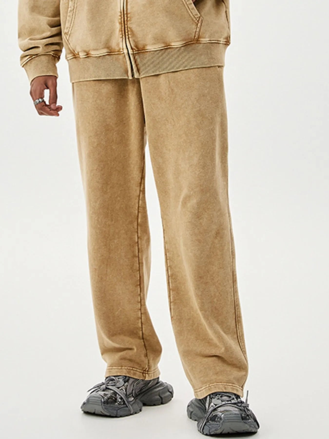 Men's Washed Relaxed Fit Sweatpants - cas7m